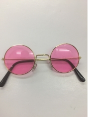 60's Hippie Round Pink - Novelty Sunglasses 